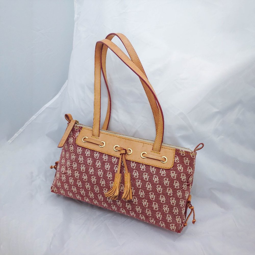 Dooney Bourke Leather and Wool Tassel Handbag